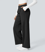 Pantalón Elegante Pierna Ancha De Tiro Alto Mujer