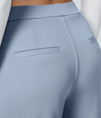 Pantalón Elegante Pierna Ancha De Tiro Alto Mujer
