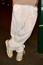 Pantalón Jogger Elegante Blanco Fit Oversize Hombre