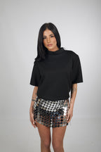 Falda Mini De Lentejuelas Espejo Estilo Ibiza