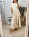 Women's Casual Pleated Long Summer Dress