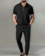 Conjunto Polo con Cremallera de 2 Piezas Elegante