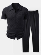 Conjunto Camisa Jacquard y Pantalón Slim Tapered