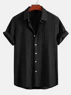 Conjunto Camisa Jacquard Geométrica y Pantalón de Lino