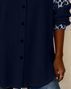 Camisa Casual de Leopardo de Algodón para Hombre