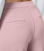 Pantalón Elegante Pierna Ancha De Tiro Alto Mujer