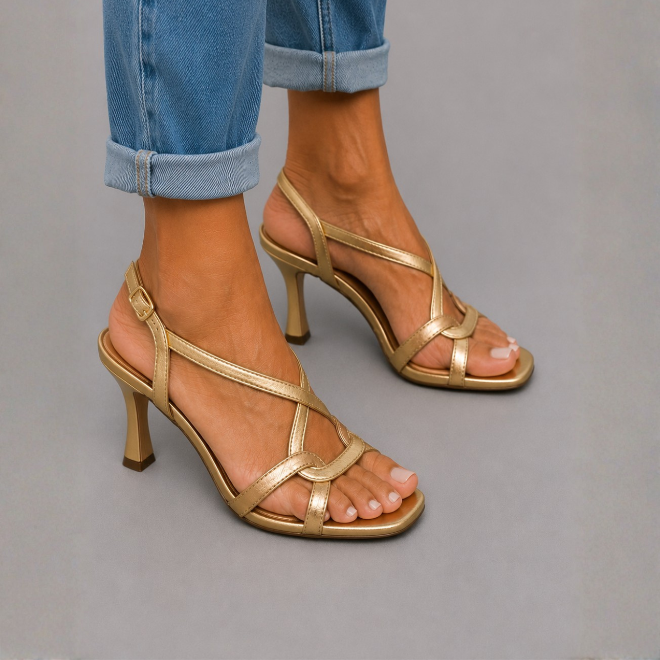 Soleil™ | Golden Sandals, Summer Charm