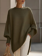 Jersey Oversize Largo de Punto Suave para Mujer