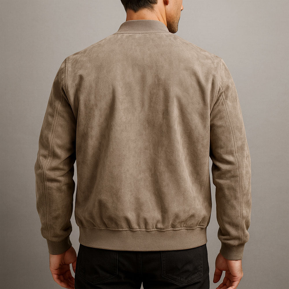 Chaqueta De Ante Para Hombre Con Corte Estructurado