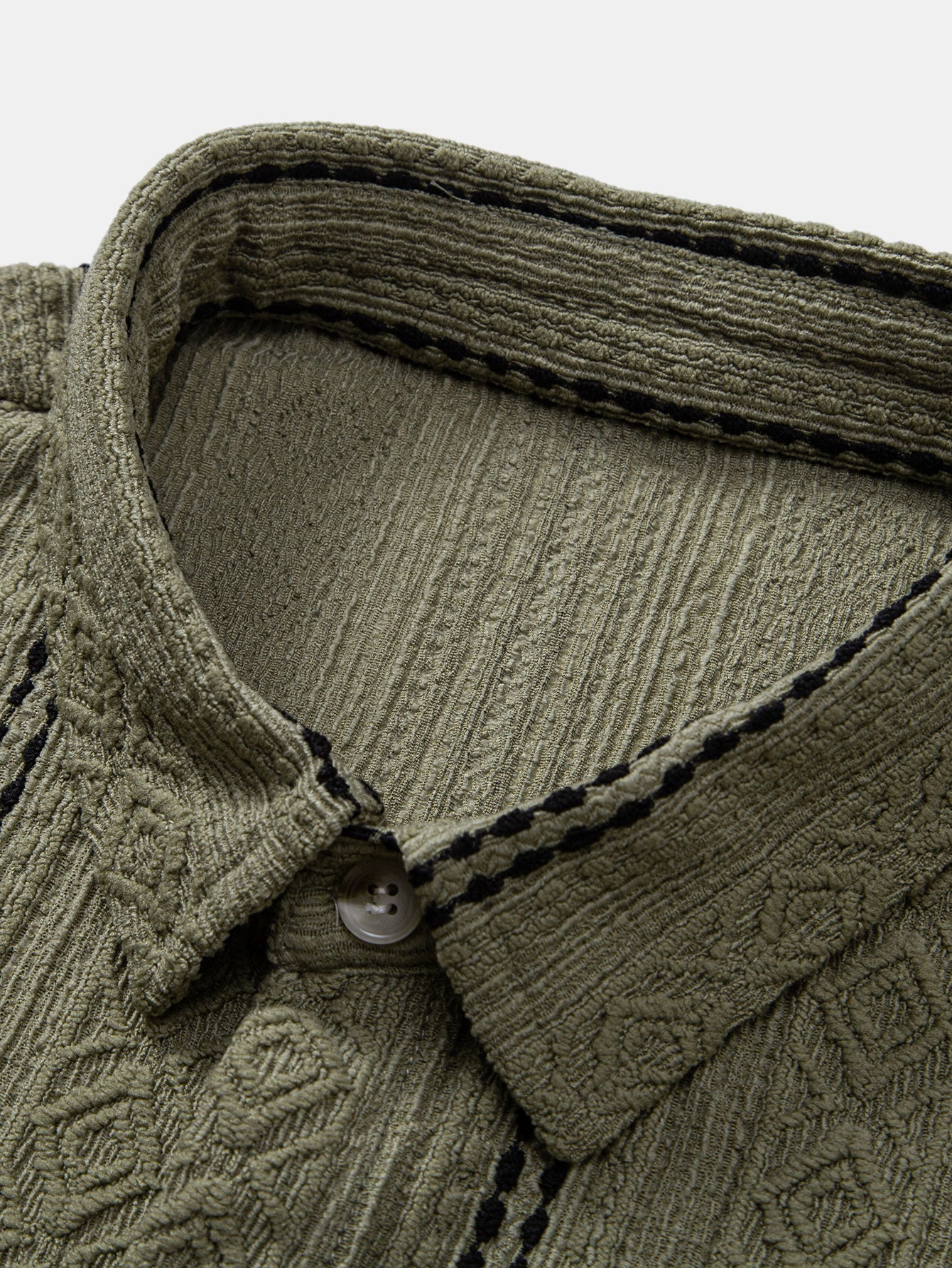 Conjunto Camisa Jacquard a Rayas y Pantalón Recto