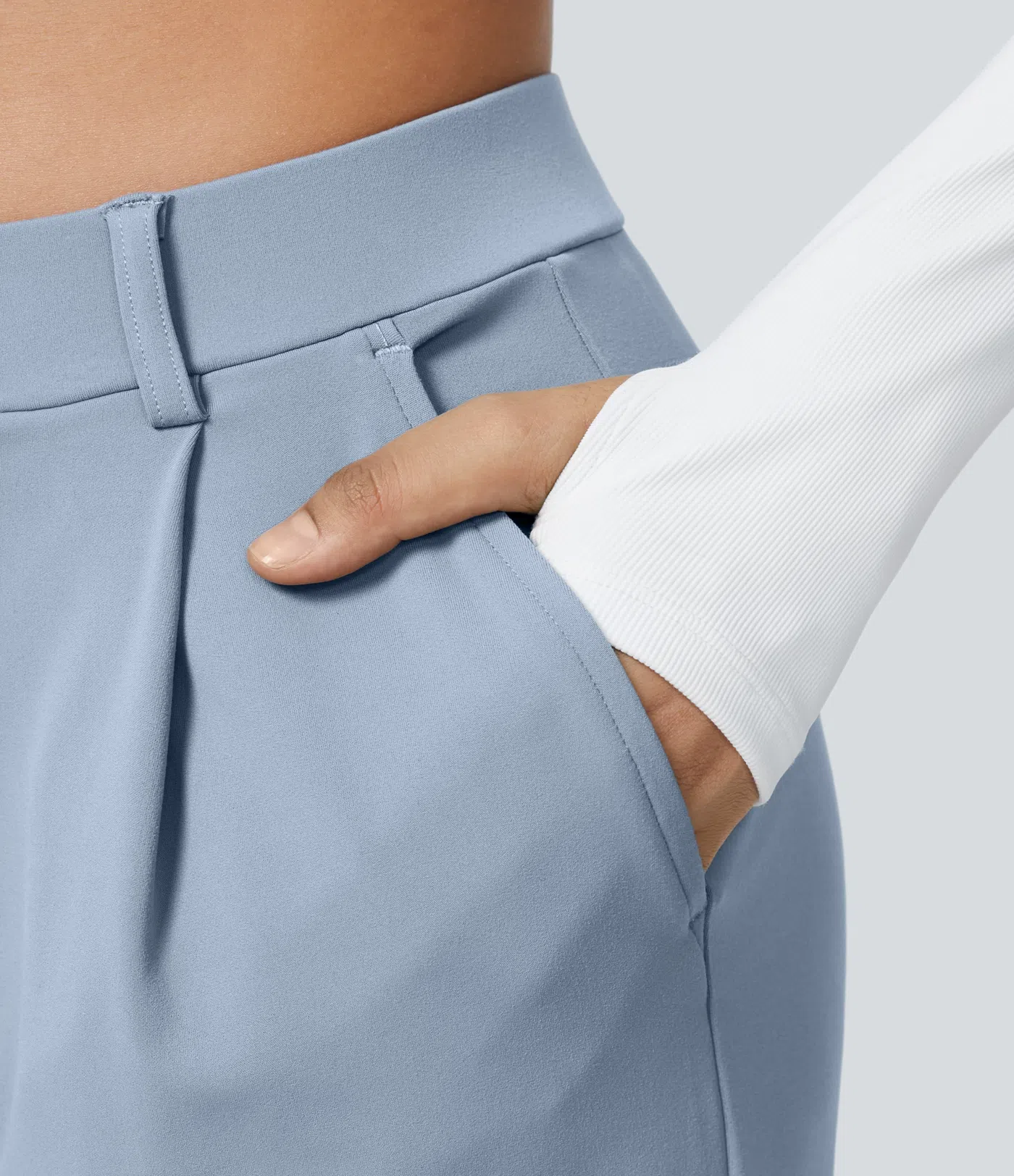 Pantalón Elegante Pierna Ancha De Tiro Alto Mujer