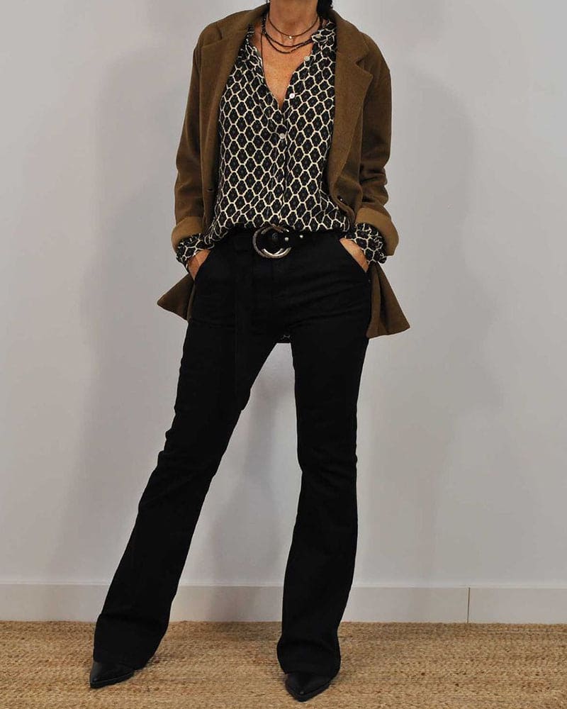 Blusa Geométrica Mujer De Corte Holgado Elegante