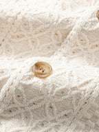 Conjunto Camisa Cubana Jacquard Floral y Pantalón Recto