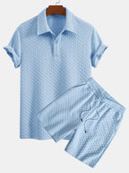 Conjunto Polo Y Pantalón Corto Jacquard Geométrico