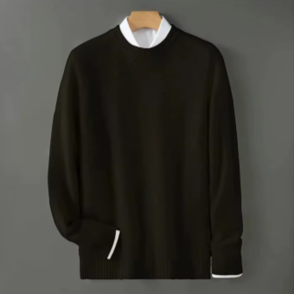 Jersey De Hombre De Cachemira Pura Corte Elegante