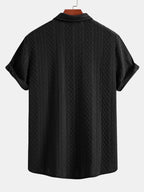 Conjunto Camisa Jacquard Geométrica y Pantalón de Lino