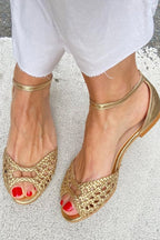 Isadora | Gold Braided Sandals