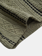 Conjunto Camisa Jacquard a Rayas y Pantalón Recto