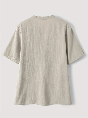 Elegante Bluse mit V-Ausschnitt und Holzknöpfen