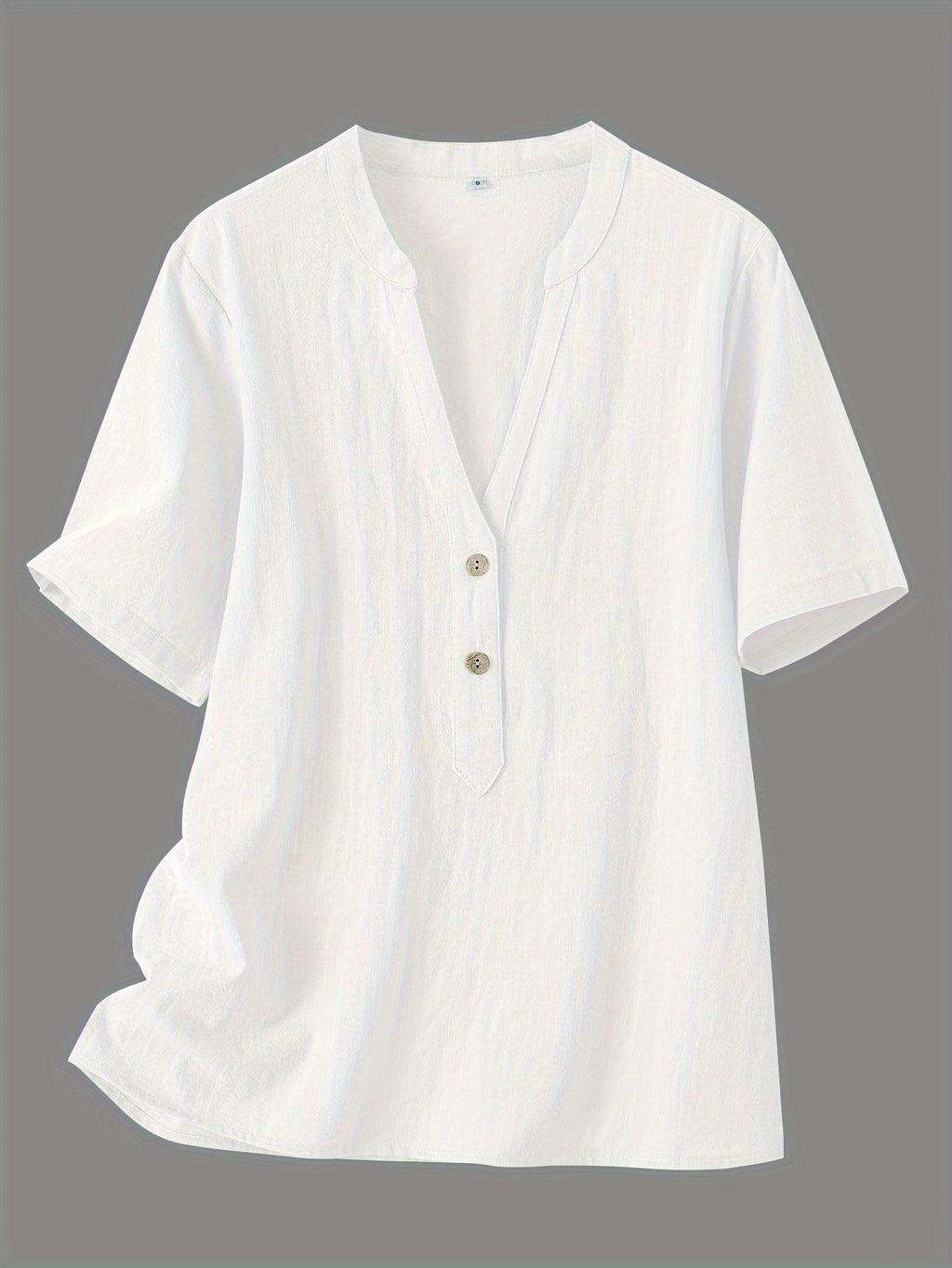 Elegante Bluse mit V-Ausschnitt und Holzknöpfen