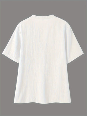 Elegante Bluse mit V-Ausschnitt und Holzknöpfen