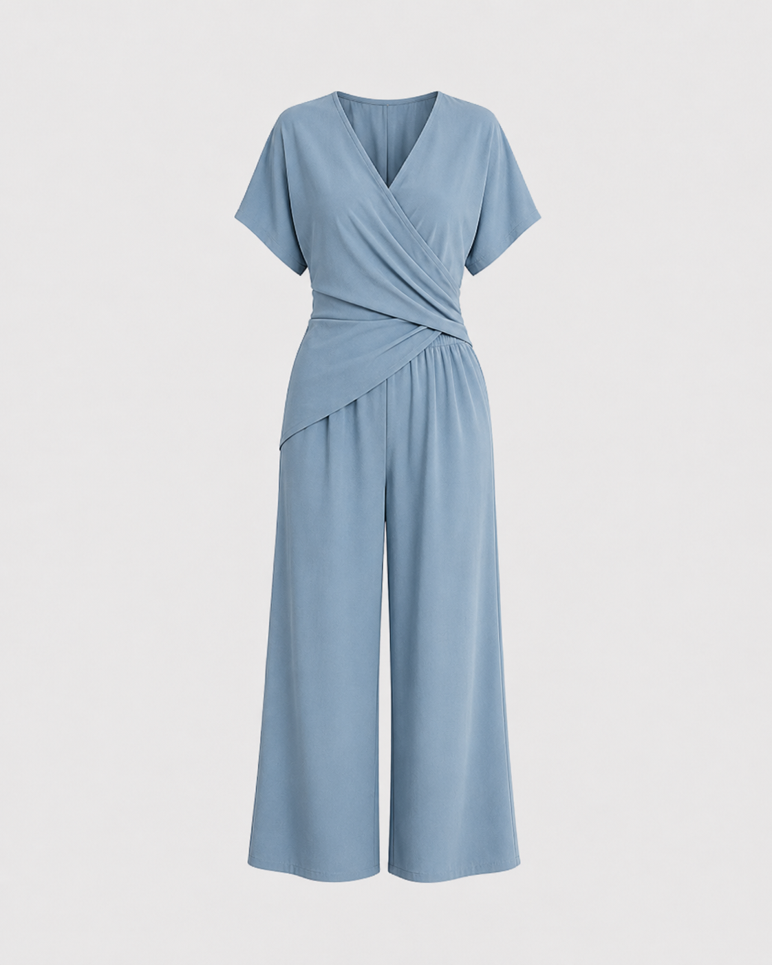 Conjunto Elegante de Dos Piezas con Top Cruzado