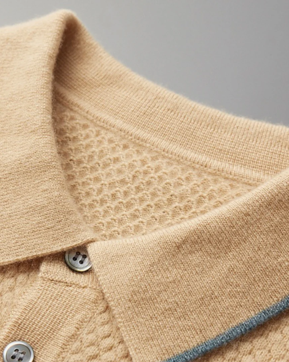 Herren-Kaschmir-Poloshirt 100 % Premium