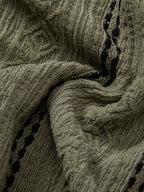 Conjunto Camisa Jacquard a Rayas y Pantalón Recto