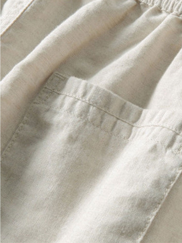 Conjunto Camisa Jacquard Geométrica y Pantalón de Lino