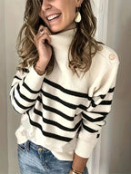 Jersey De Rayas Suave Y Cálido Para Diario