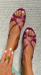 Josefina - Snake Effect Slingback Sandals