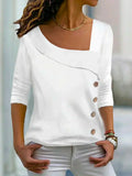 Women's Long-Sleeve Blouse with Asymmetric Collar