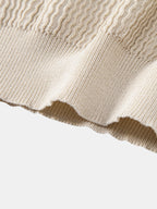 Conjunto Punto Jacquard Polo V y Pantalón Recto Acanalado