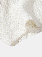 Conjunto Camisa Cubana Jacquard y Pantalón Recto Arrugado