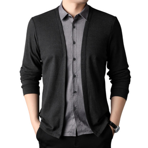 Camisa Cárdigan Hombre 2 en 1 de Tejido Premium