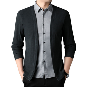 Camisa Cárdigan Hombre 2 en 1 de Tejido Premium