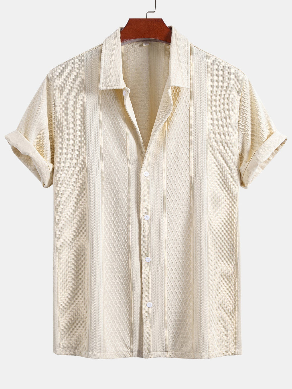 Conjunto Camisa Jacquard Geométrica y Pantalón Recto