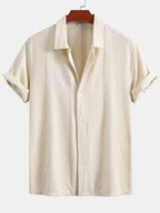 Conjunto Camisa Jacquard Geométrica y Pantalón Recto