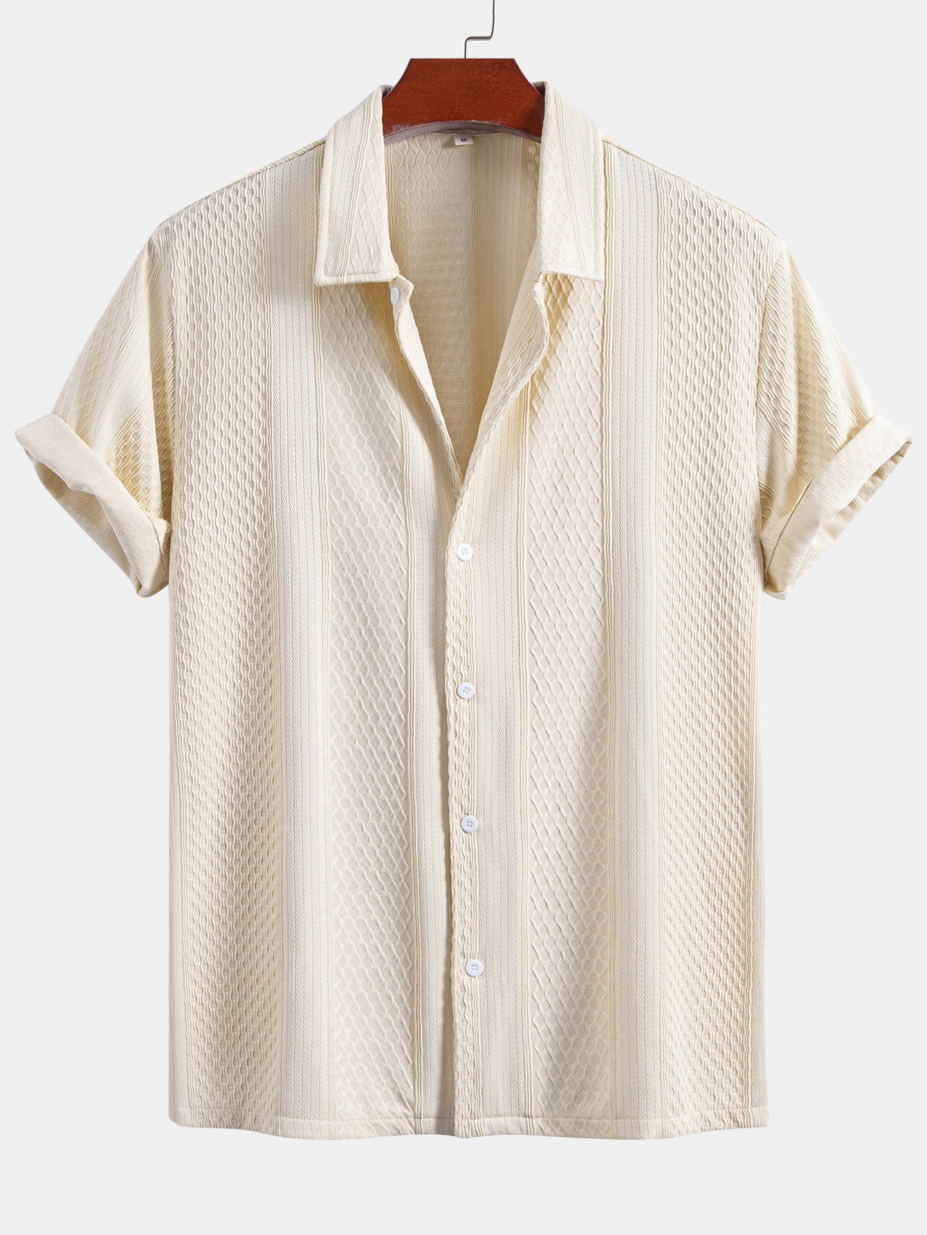 Set aus geometrischem Jacquardhemd und gerader Hose