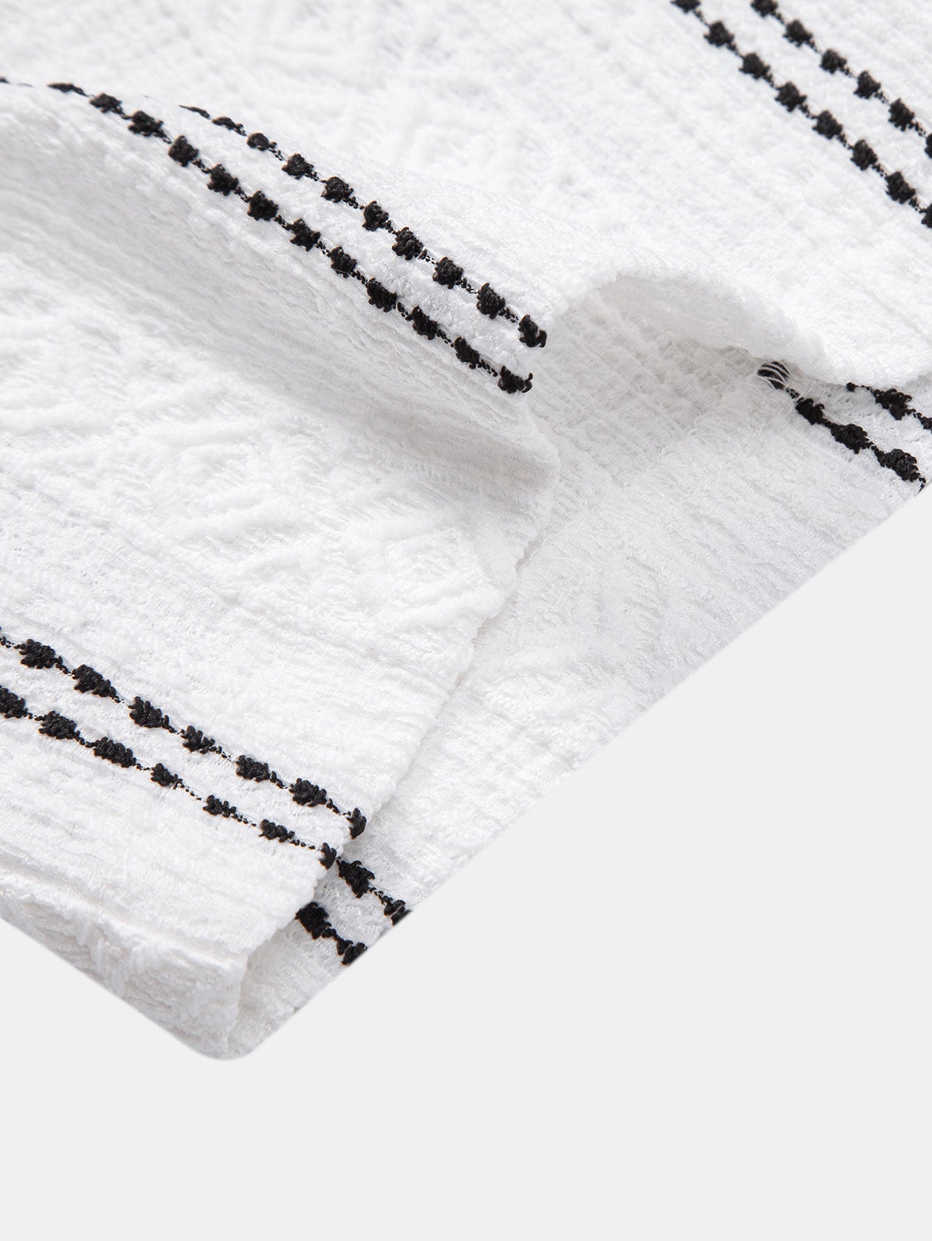 Conjunto Camisa Jacquard a Rayas y Pantalón Recto