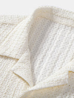 Conjunto Camisa Cubana Jacquard y Pantalón Recto Arrugado