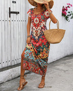 Vestido Largo Veraniego Estampado con Aberturas