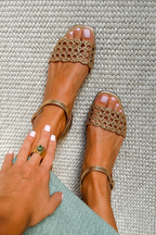 Aurora | Gold Cutout Sandals