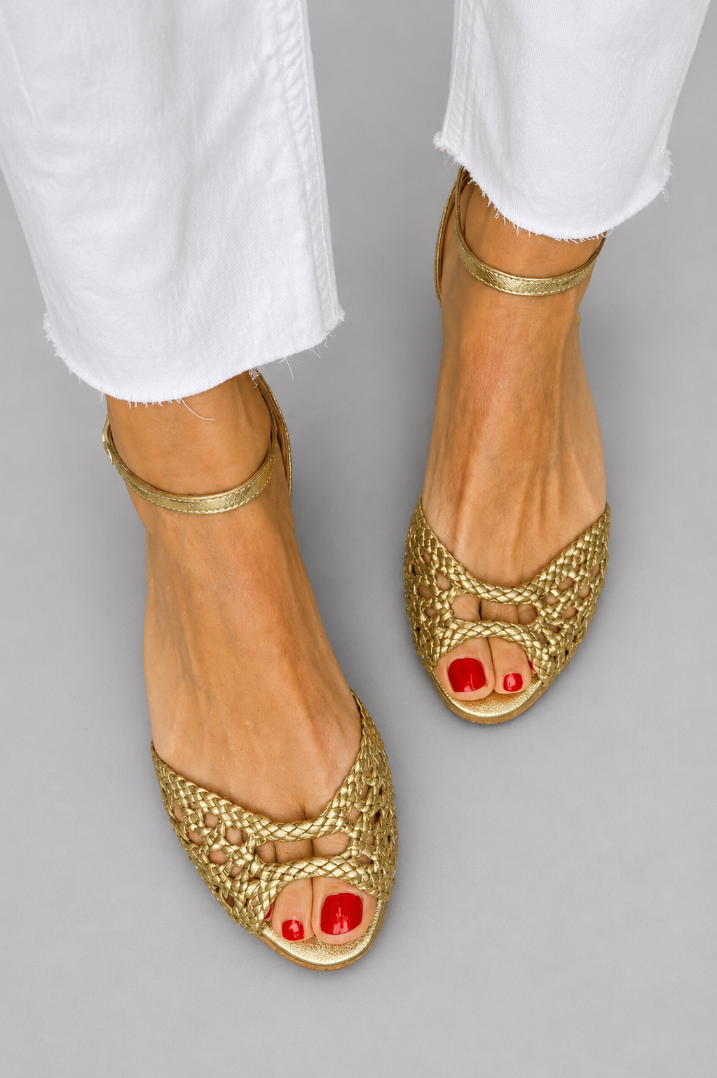 Isadora | Gold Braided Sandals