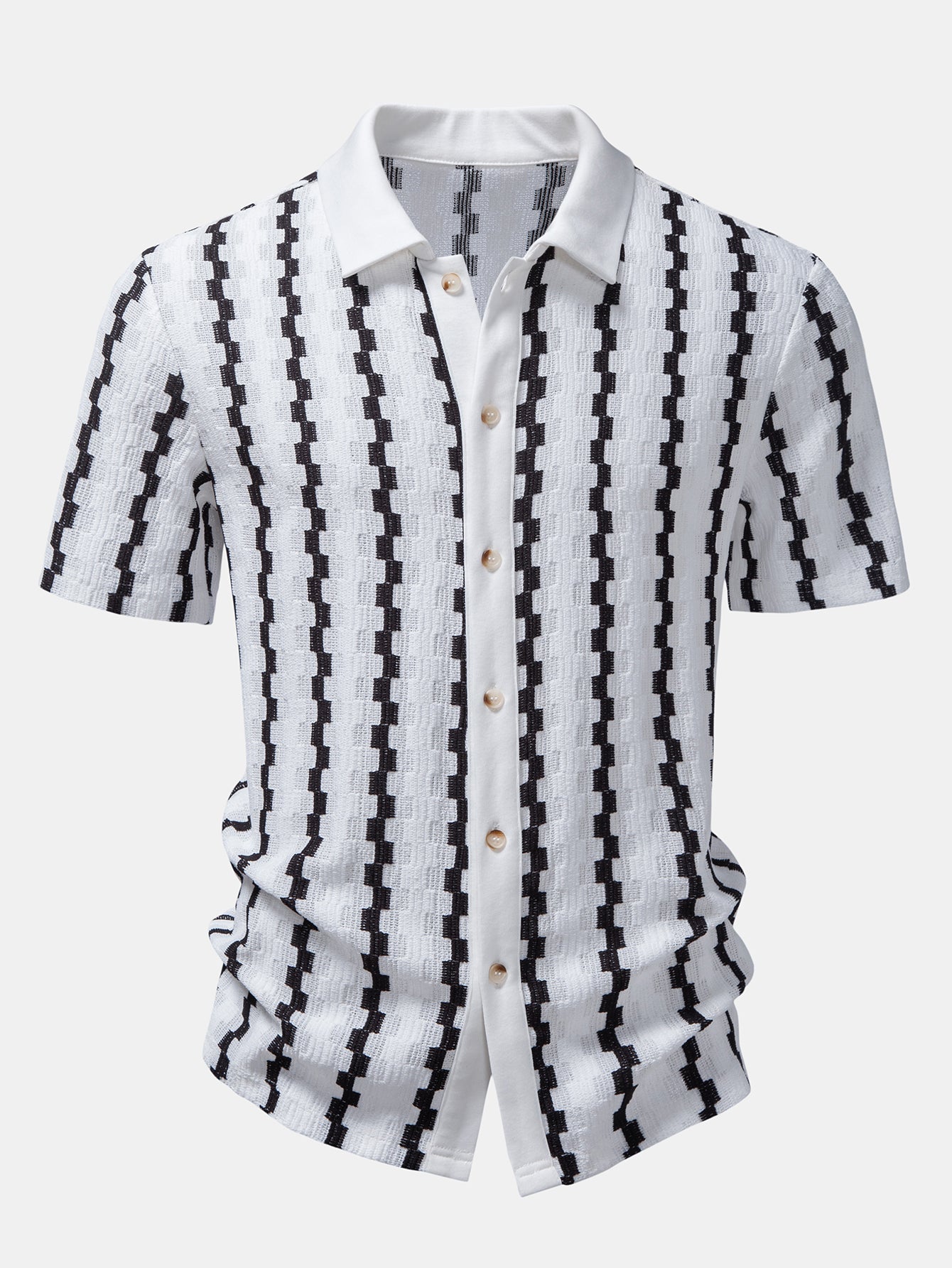 Conjunto Camisa Cuadros Jacquard y Pantalón Recto Lino