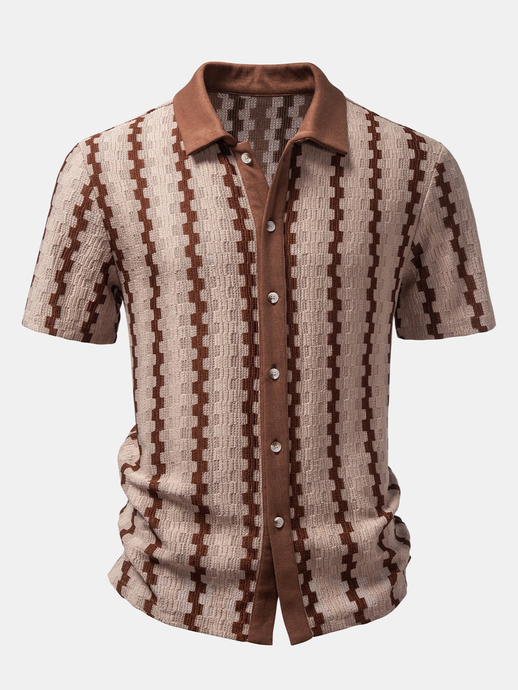 Conjunto Camisa Cuadros Jacquard y Pantalón Recto Lino