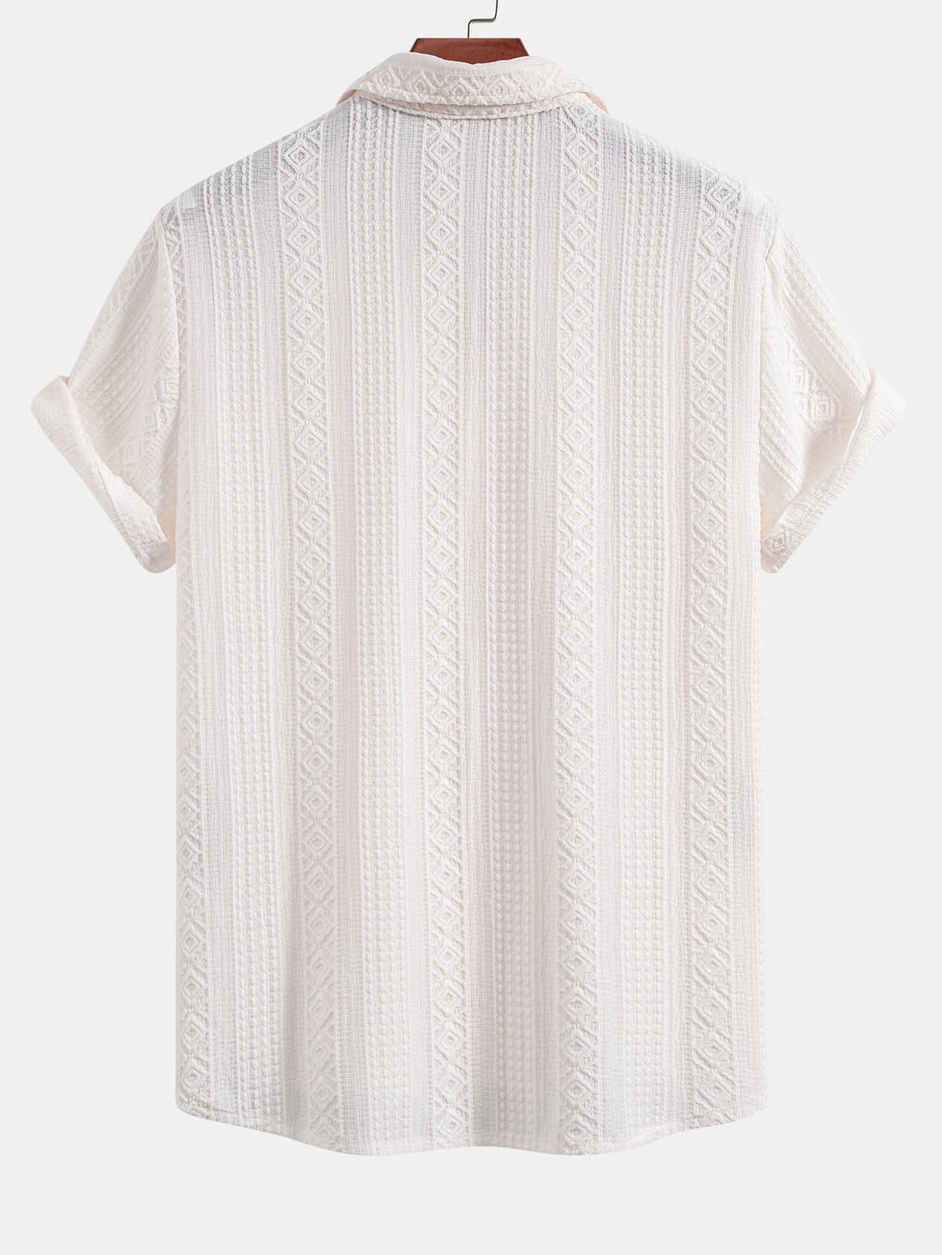 Conjunto Camisa Jacquard Geométrica y Pantalón de Lino