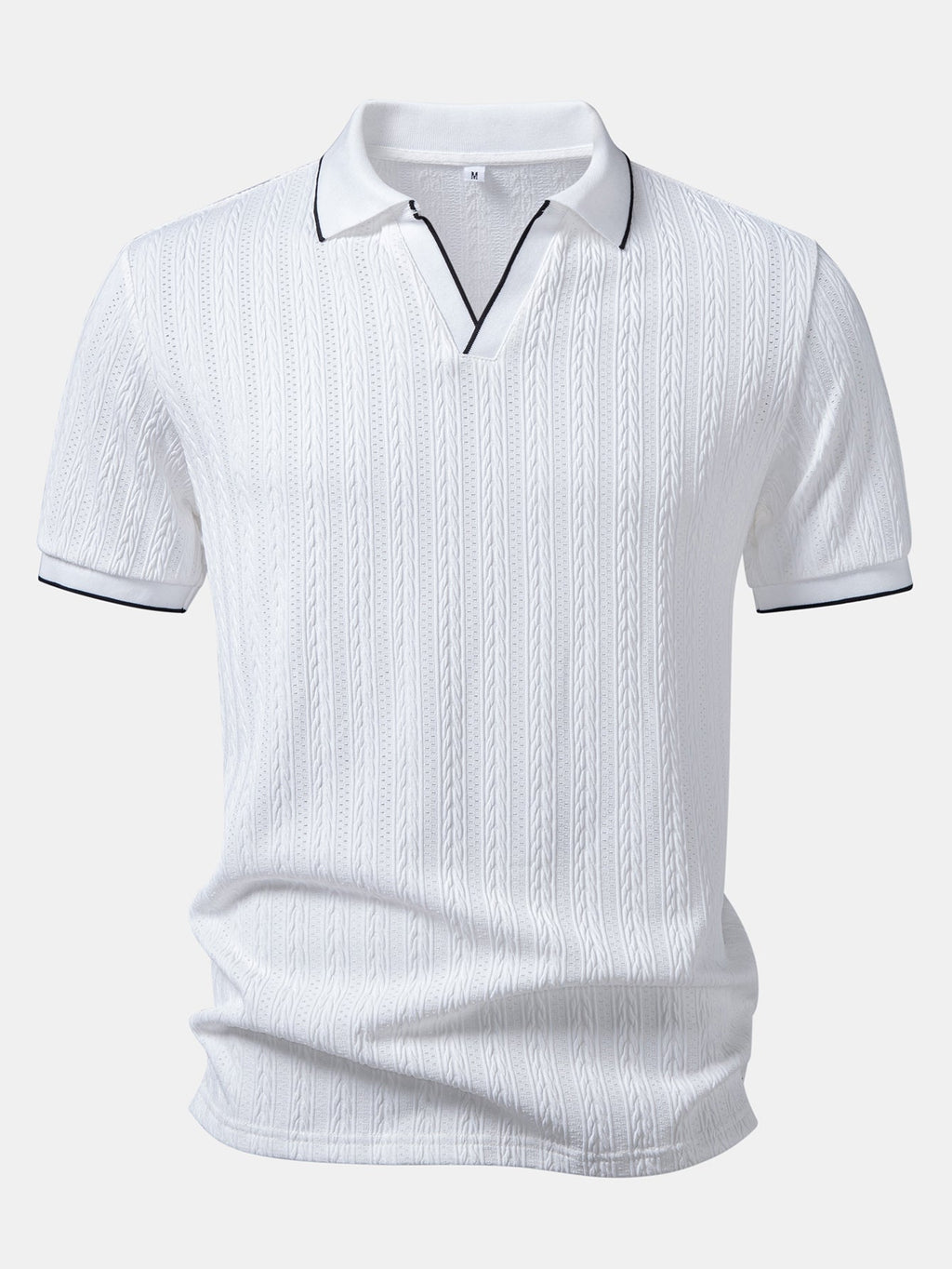 Conjunto Polo Jacquard Geométrico y Pantalón Slim Elegante