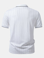 Conjunto Polo Jacquard Geométrico y Pantalón Slim Elegante