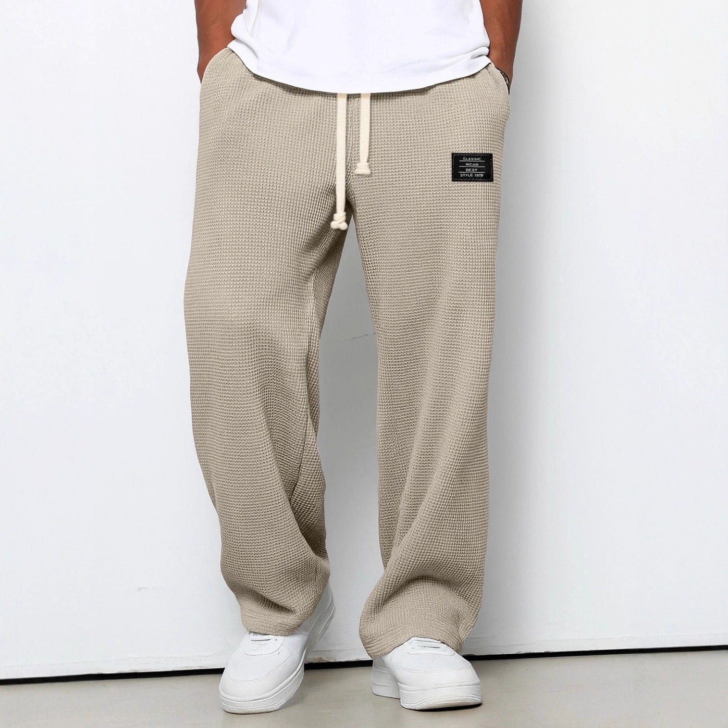 Pantalones Amplios Lorenzo Con Textura Panal Elegante